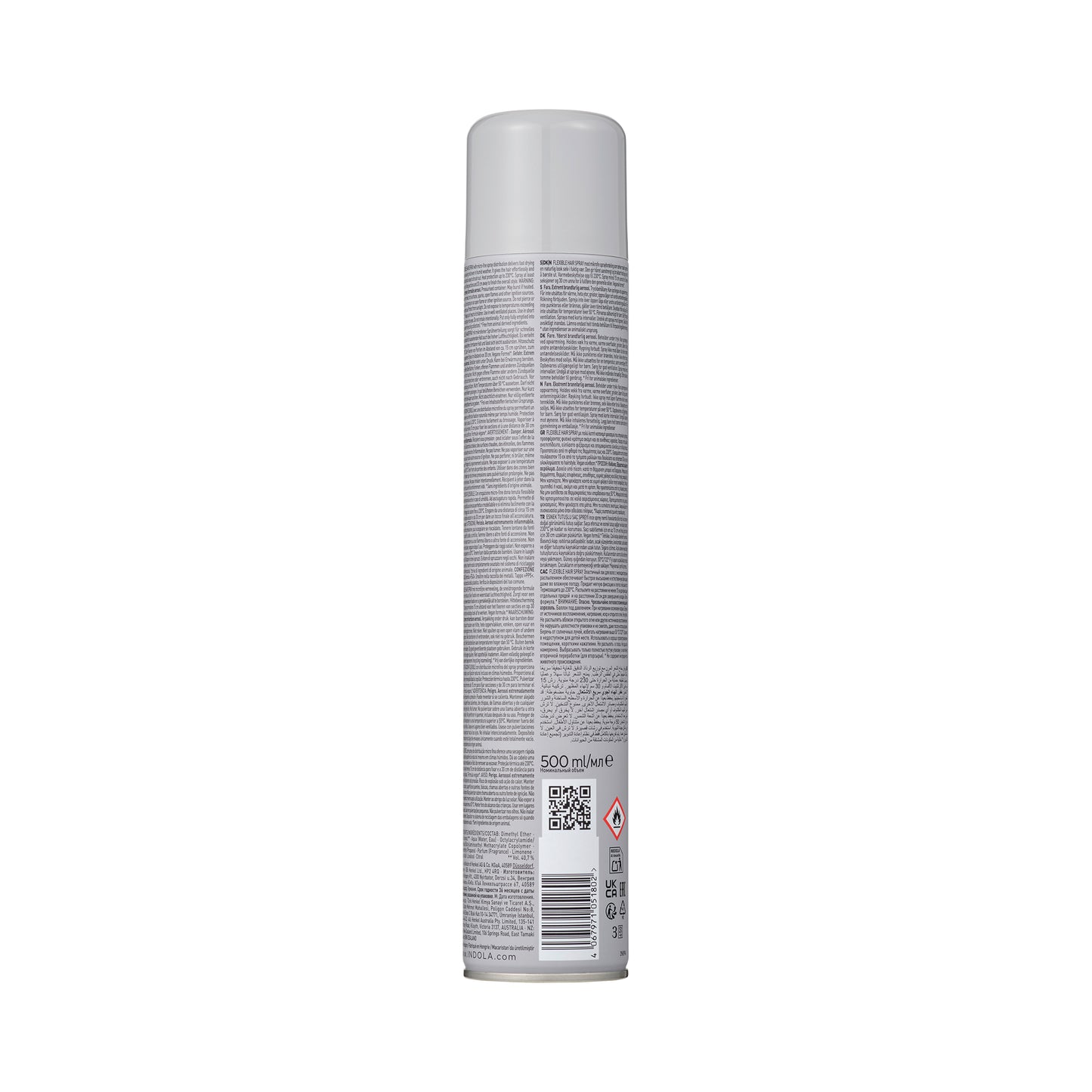 Indola Fixativ Flexible Hairspray – Fixare Elastică, Finish Natural & Protecție Termică până la 230°C 500ml